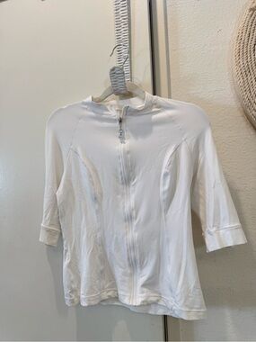 SeaFoLLY Australia White swim Top medium zip up